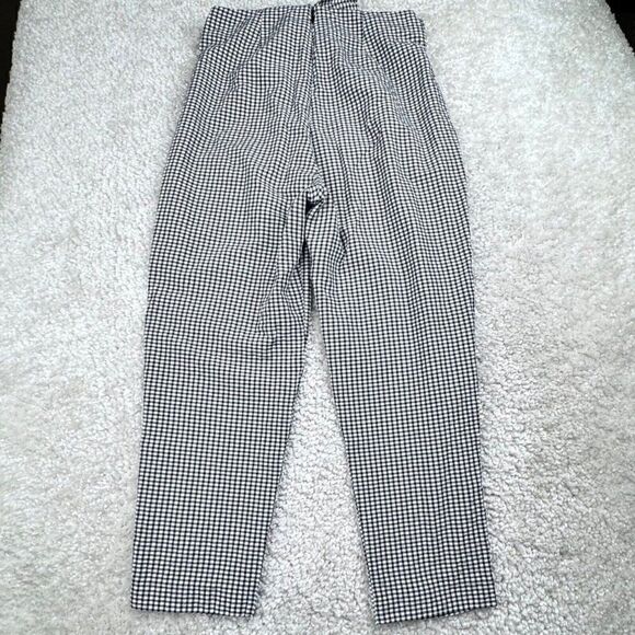Free People Westside Gingham Seersucker Tie Waist Pant Black White - Picture 3 of 12